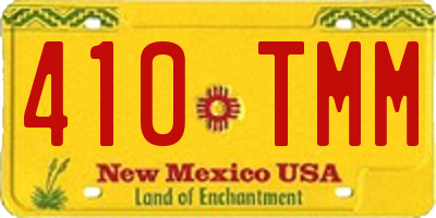 NM license plate 410TMM