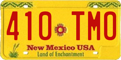 NM license plate 410TMO