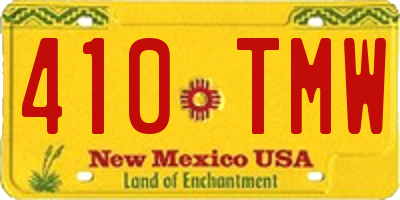 NM license plate 410TMW