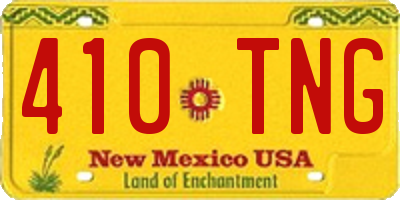 NM license plate 410TNG