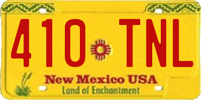 NM license plate 410TNL
