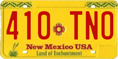 NM license plate 410TNO