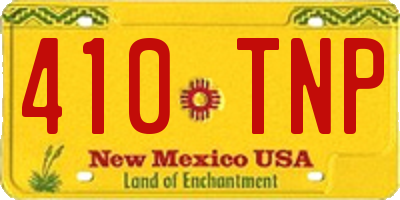 NM license plate 410TNP