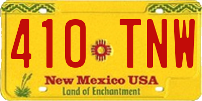 NM license plate 410TNW