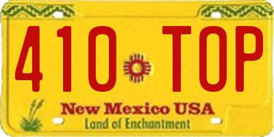 NM license plate 410TOP