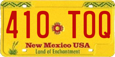NM license plate 410TOQ