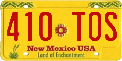 NM license plate 410TOS
