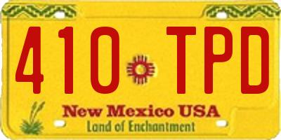 NM license plate 410TPD