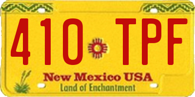 NM license plate 410TPF