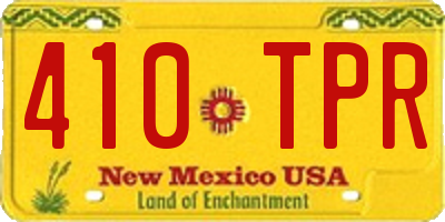 NM license plate 410TPR