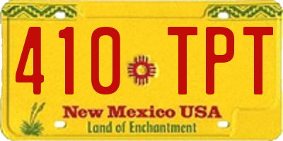 NM license plate 410TPT