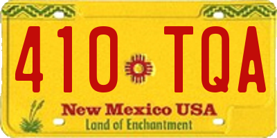 NM license plate 410TQA