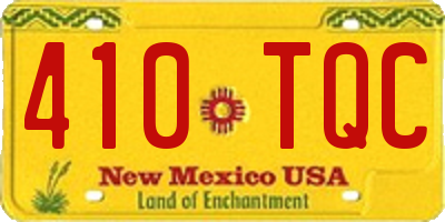 NM license plate 410TQC