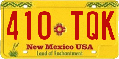 NM license plate 410TQK