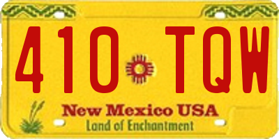NM license plate 410TQW
