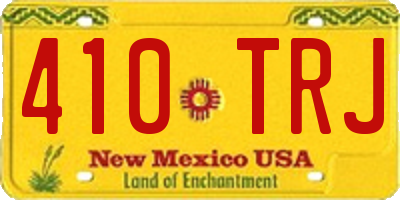 NM license plate 410TRJ