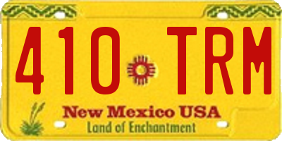 NM license plate 410TRM