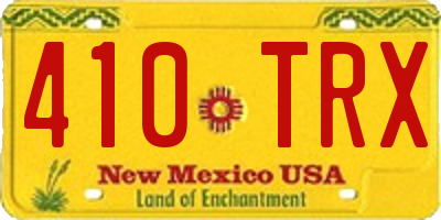 NM license plate 410TRX