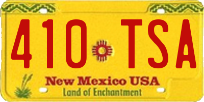 NM license plate 410TSA
