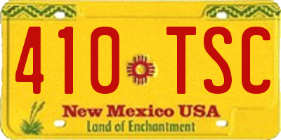 NM license plate 410TSC