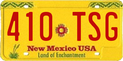 NM license plate 410TSG