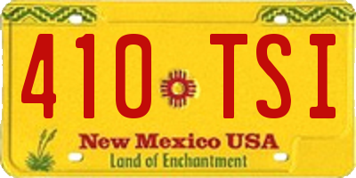 NM license plate 410TSI
