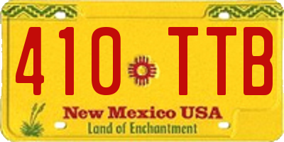 NM license plate 410TTB