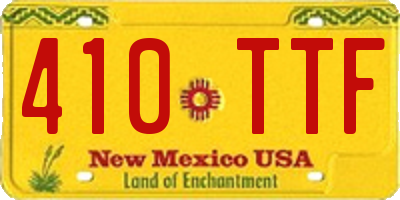 NM license plate 410TTF
