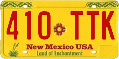 NM license plate 410TTK