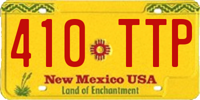 NM license plate 410TTP