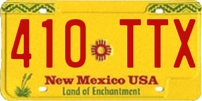 NM license plate 410TTX