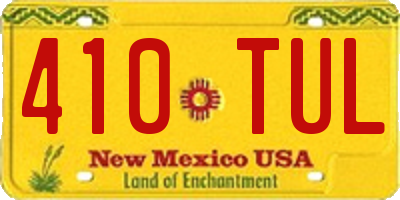 NM license plate 410TUL