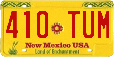 NM license plate 410TUM