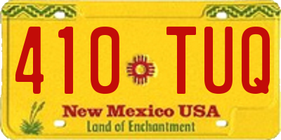 NM license plate 410TUQ
