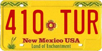 NM license plate 410TUR