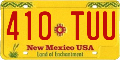NM license plate 410TUU
