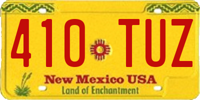 NM license plate 410TUZ