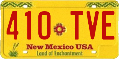 NM license plate 410TVE
