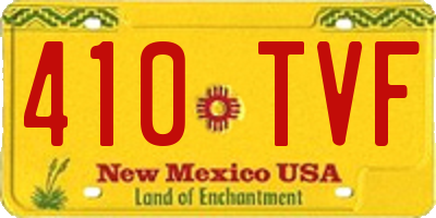 NM license plate 410TVF