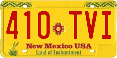 NM license plate 410TVI
