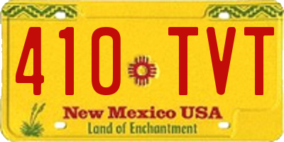 NM license plate 410TVT