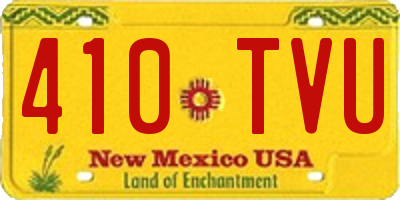 NM license plate 410TVU