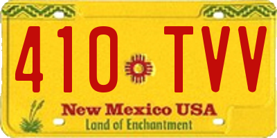 NM license plate 410TVV
