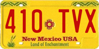 NM license plate 410TVX