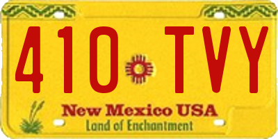NM license plate 410TVY