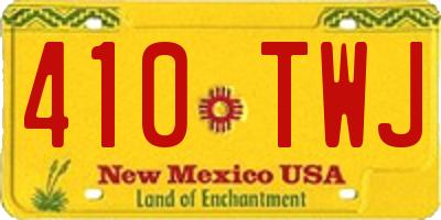 NM license plate 410TWJ