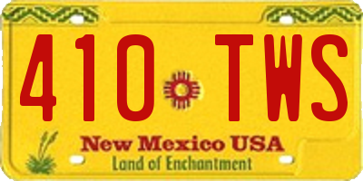 NM license plate 410TWS