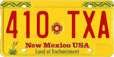 NM license plate 410TXA