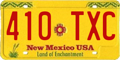 NM license plate 410TXC
