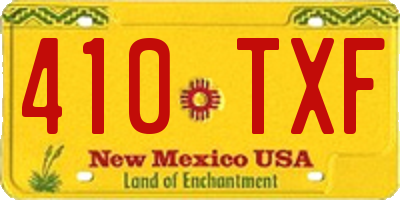 NM license plate 410TXF